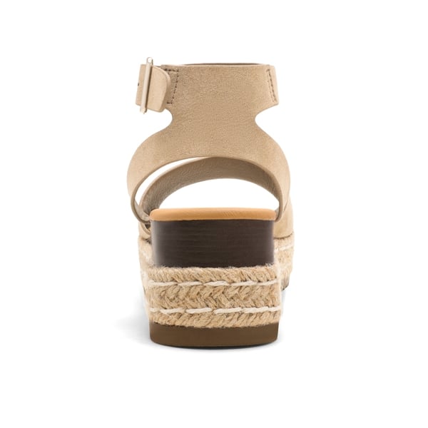 Open Toe Espadrille Wedge Sandals - NUDE SUEDE - 3